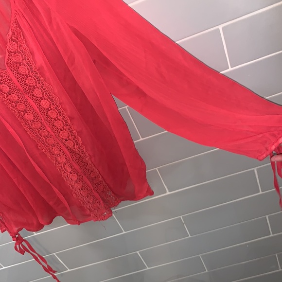 Sheer Red Boho Top - Picture 12 of 12